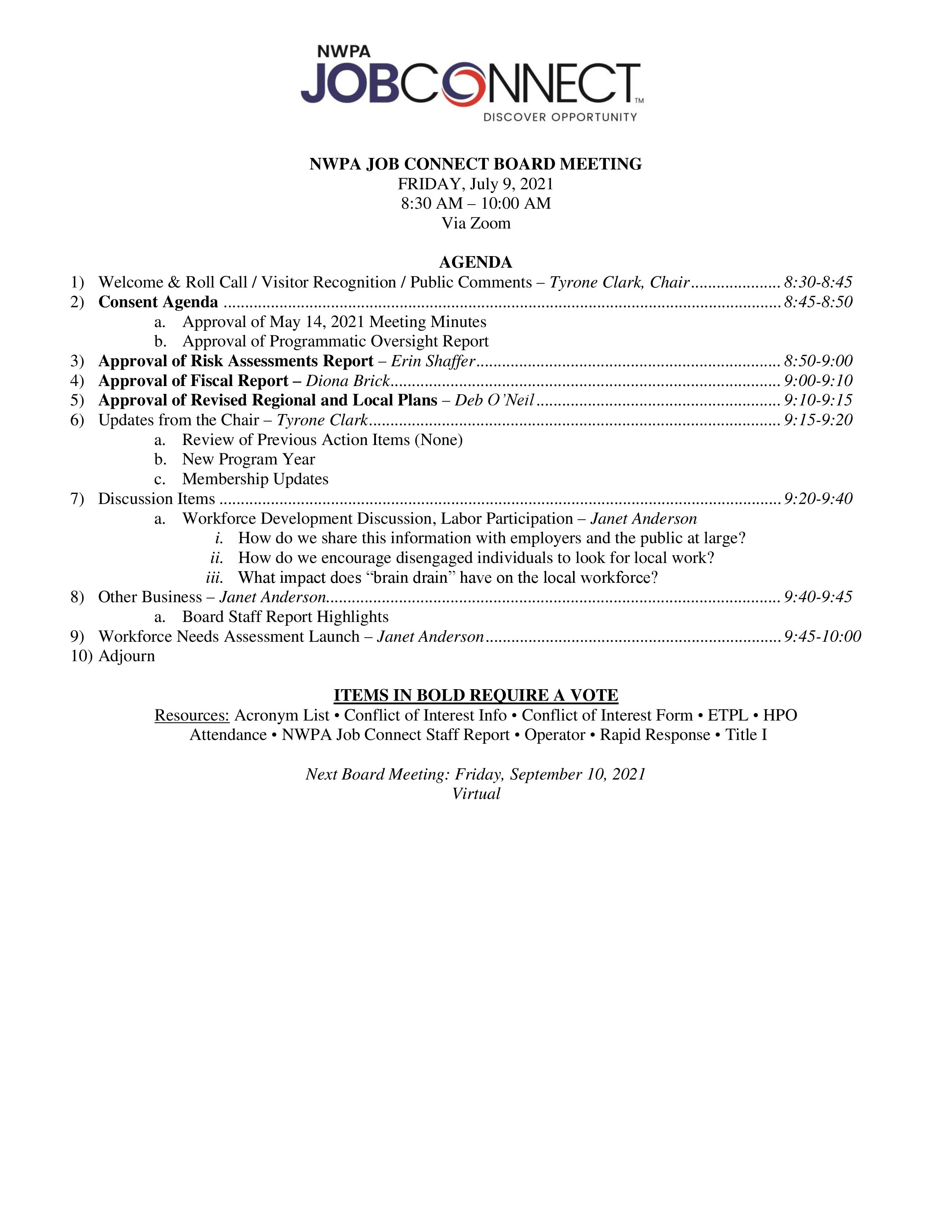 NWPA WDB Agenda 07-09-21